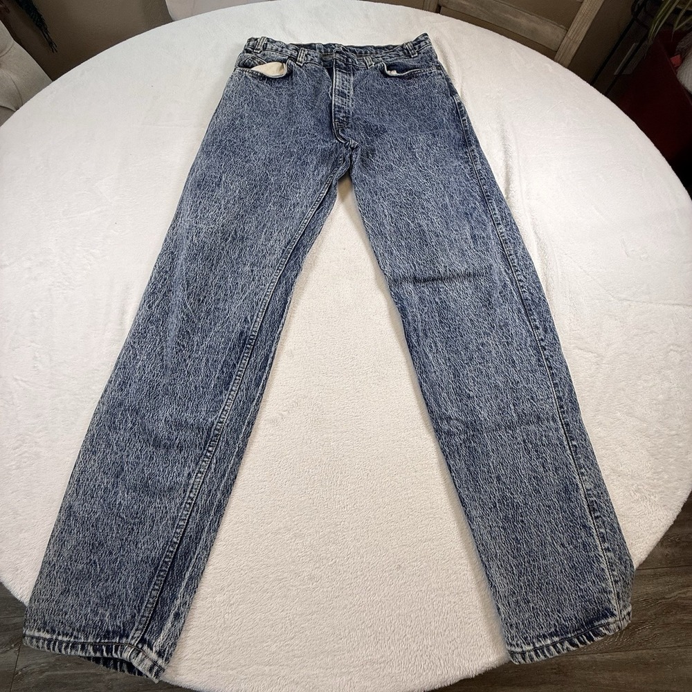 Vintage Levi's 550 Jeans USA Made Acid Wash 36x34 Relaxed Fit Silver Tab